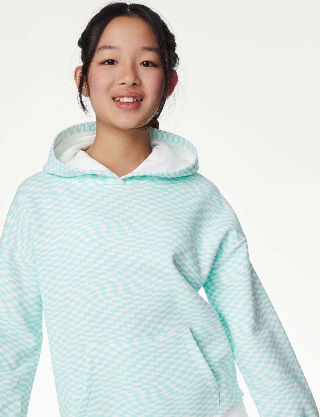 Cotton Checkerboard Hoodie (6-16 Yrs) image 2
