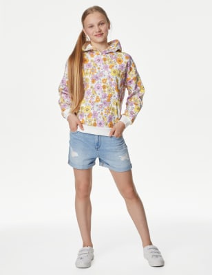 

M&S Collection Sudadera con capucha floral de algodón (6-16 años) - Multi, Multi