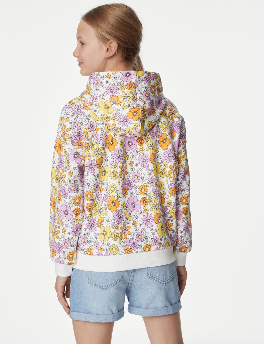 Cotton Floral Hoodie (6-16 Yrs) image 4