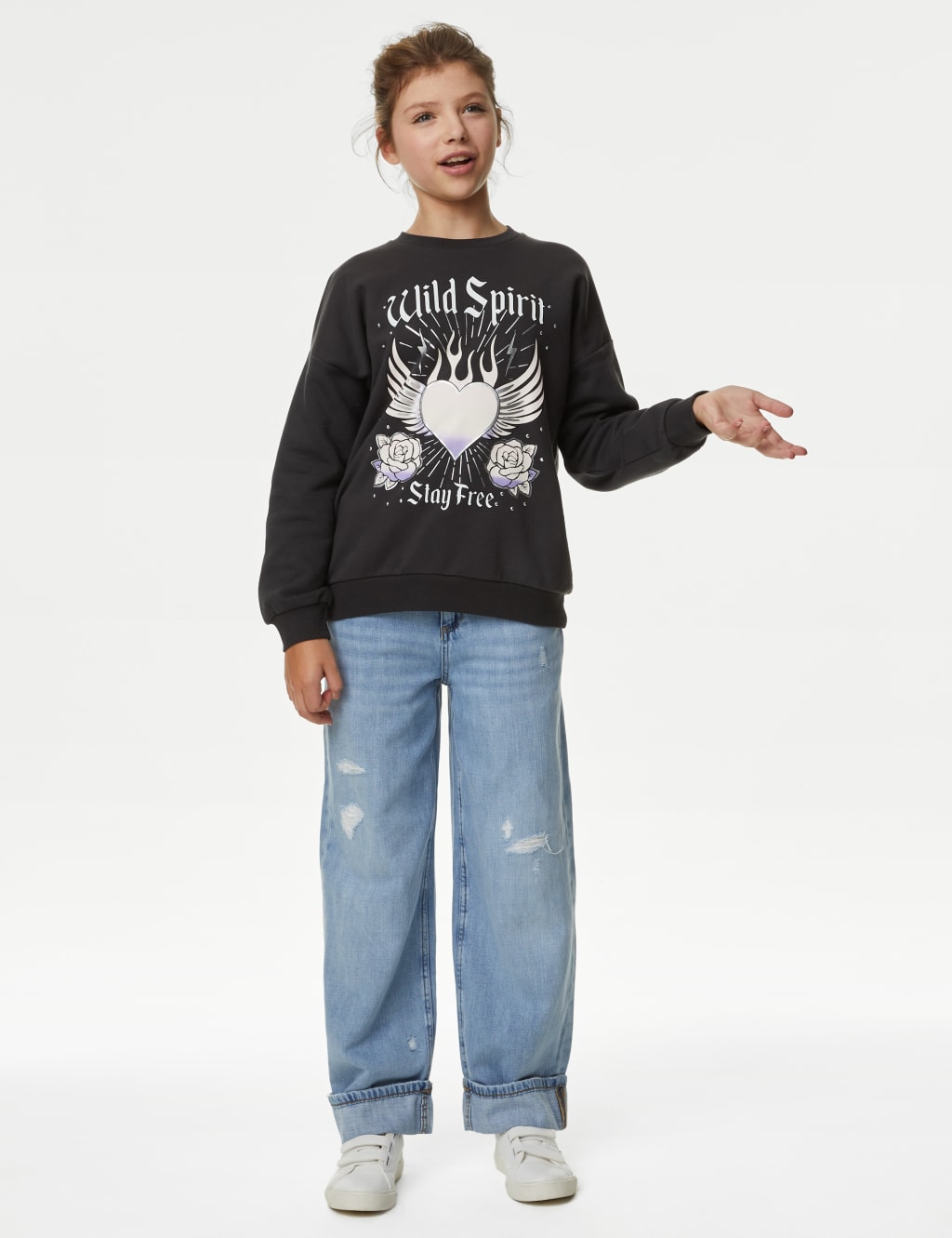 Cotton Rich Wild Spirit Graphic Sweatshirt (6-16 Yrs) image 1