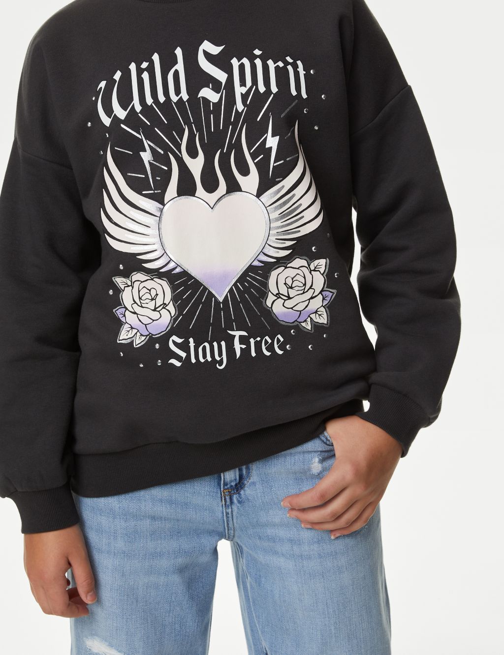 Cotton Rich Wild Spirit Graphic Sweatshirt (6-16 Yrs) image 3