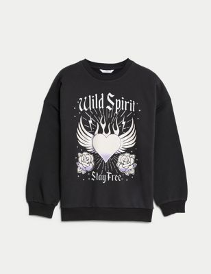 Cotton Rich Wild Spirit Graphic Sweatshirt (6-16 Yrs)