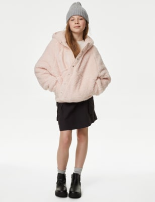 Marks and spencer hot sale pink teddy coat