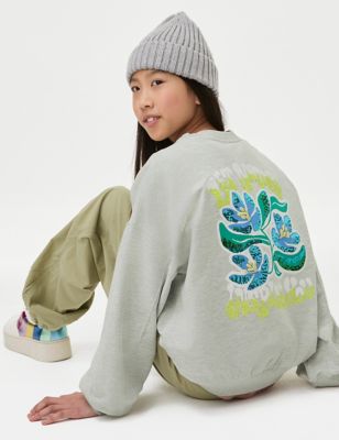 Cotton Rich Sequin Sweatshirt (6-16 Yrs) - DK