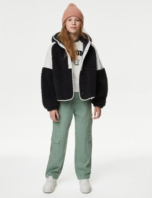 

Girls M&S Collection Hooded Borg Jacket (6-16 Yrs) - Charcoal Mix, Charcoal Mix