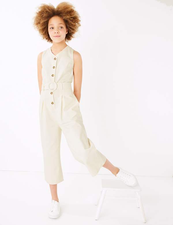 Cotton Belted Jumpsuit (6-16 Yrs)