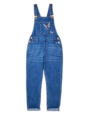 

Girls M&S Collection Denim Butterfly Embroidered Dungarees (6-16 Yrs), Denim