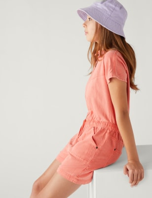 

M&S Collection Mono de trabajo corto denim (6-16 años) - Coral, Coral