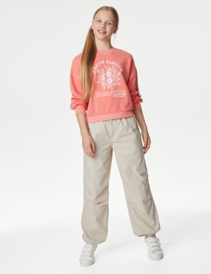 Cotton Rich Slogan Sweatshirt (6-16 Yrs)