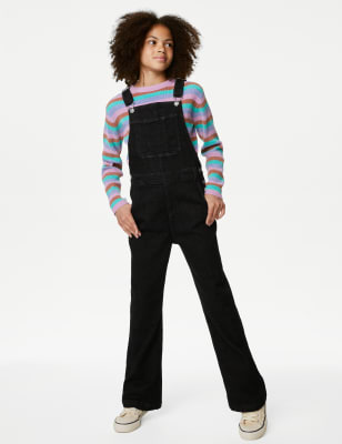 

Girls M&S Collection Denim Flared Dungarees (6-16 Yrs) - Black, Black