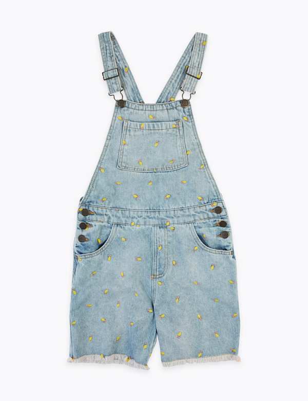 Pure Cotton Embroidered Dungarees (6-16 Yrs)