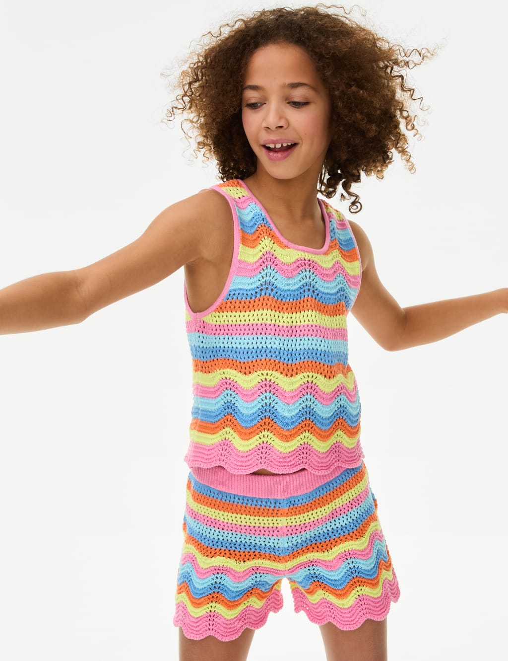 Pure Cotton Knitted Striped Vest (6-16 Yrs)