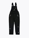 Pure Cotton Denim Embroidered Dungarees (6-16 Yrs)