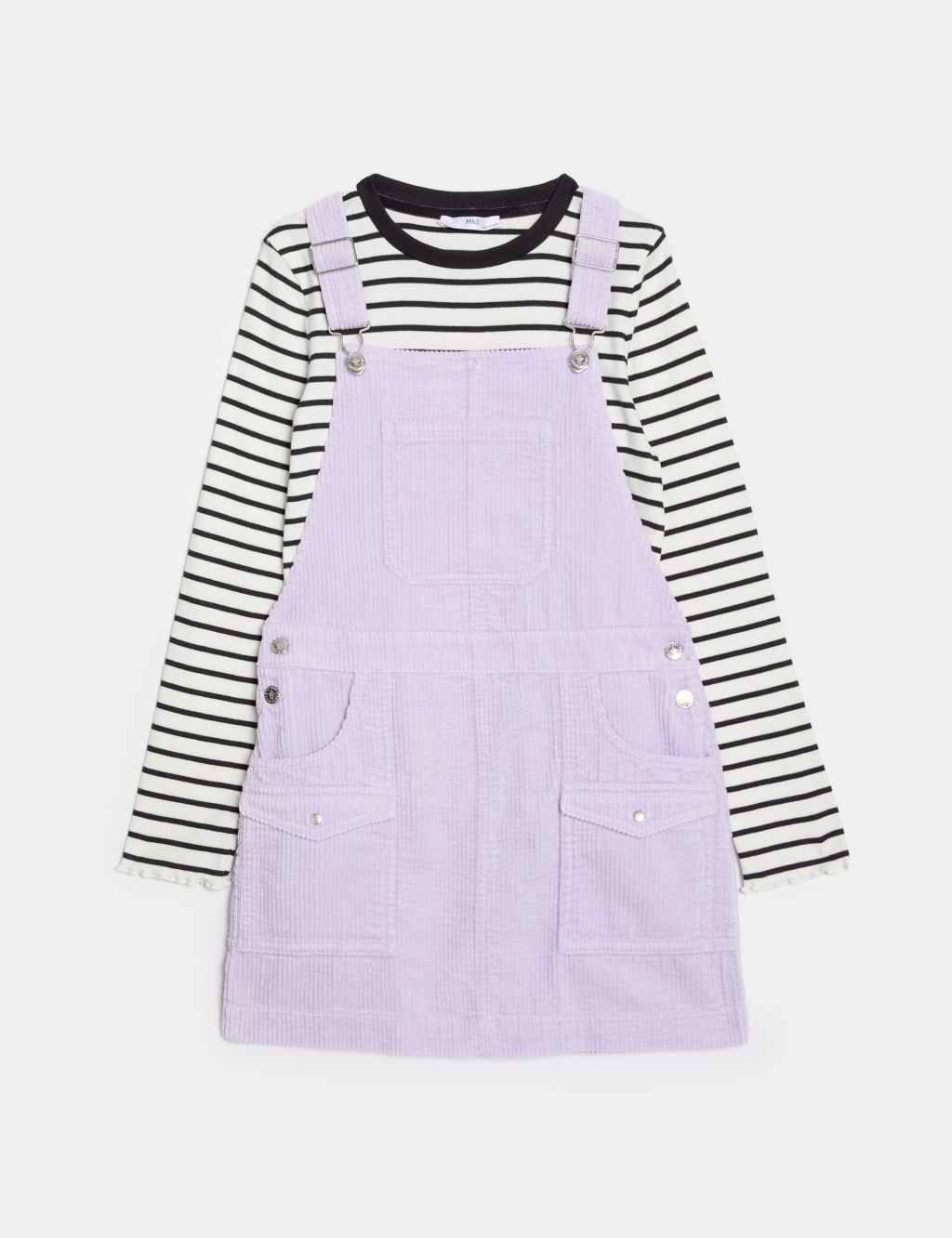 2pc Cotton Rich Striped Pinafore Outfit (6-16 Yrs) image 2