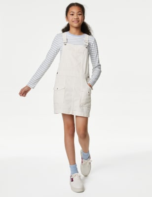 

M&S Collection 2-teiliges, gestreiftes Schürzenkleid-Outfit mit hohem Baumwollanteil (6-16 Jahre) - Ivory, Ivory