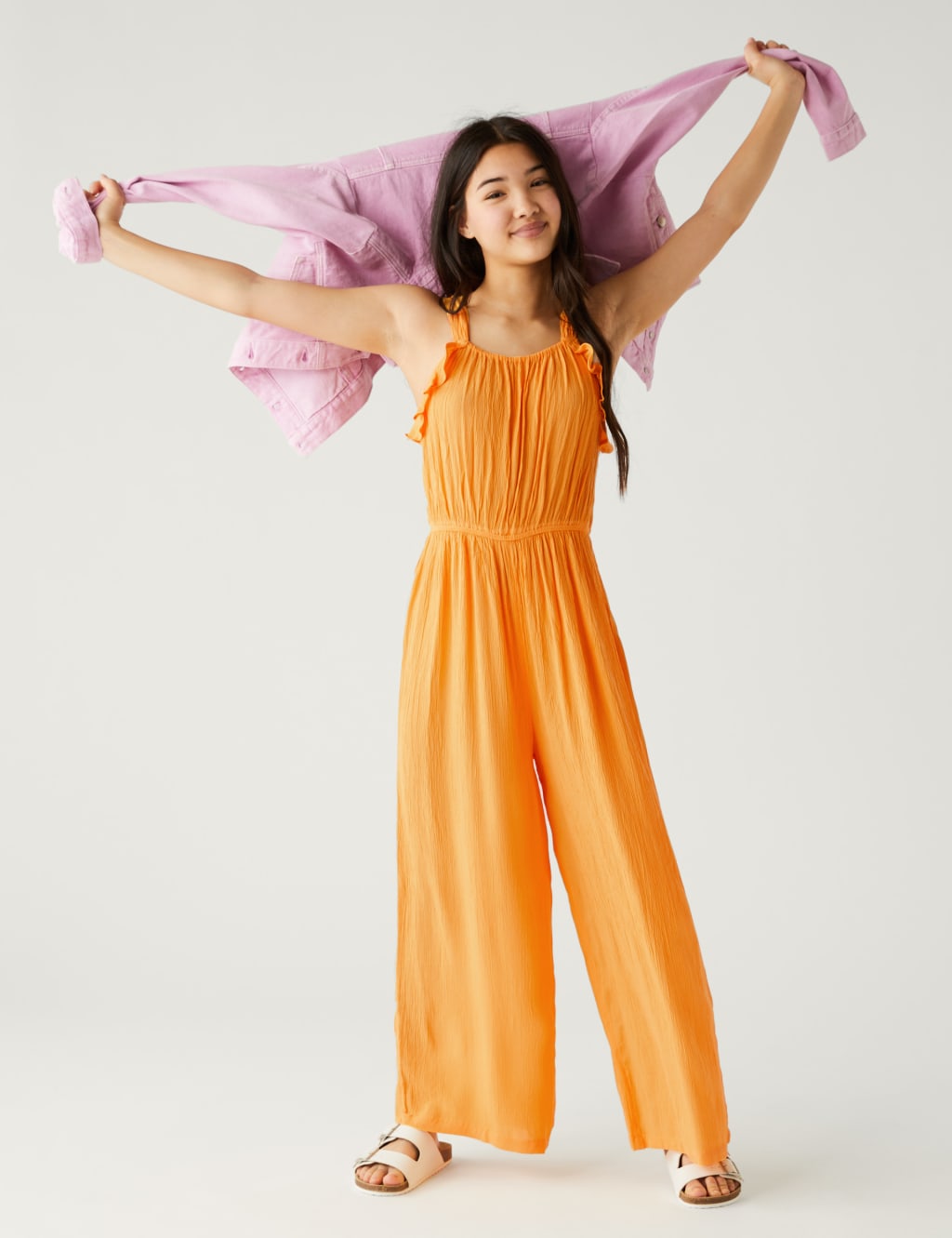 Frill Crinkle Jumpsuit (6-16 Yrs) image 1