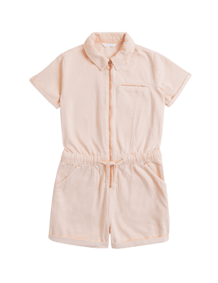 

Girls M&S Collection Cotton Rich Playsuit (6-16 Yrs) - Pink, Pink