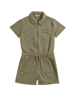 

Girls M&S Collection Cotton Rich Playsuit (6-16 Yrs) - Khaki, Khaki