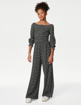 

Girls M&S Collection Floral Jumpsuit (6-16 Yrs) - Black Mix, Black Mix