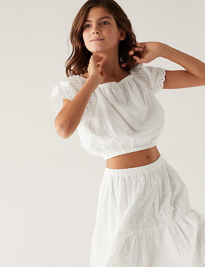 Pure Cotton Top & Skirt Outfit