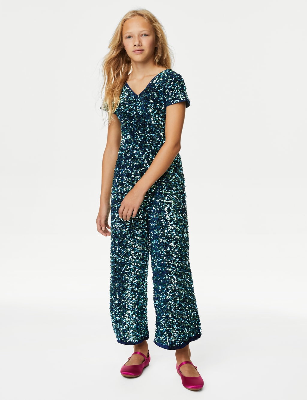 Sequin Wide Leg Jumpsuit (6-16 Yrs) image 3