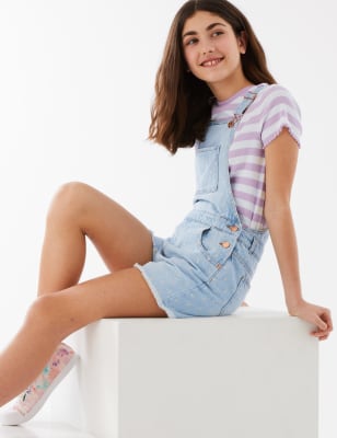 

Girls M&S Collection Denim Embroidered Dungarees (6 - 16 Yrs) - Light Denim, Light Denim