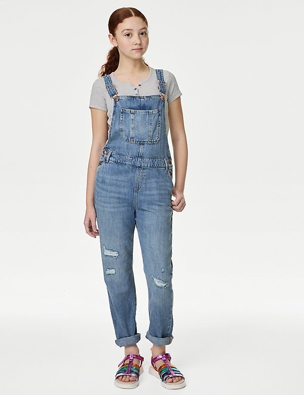 Denim Ripped Dungarees (6-16 Yrs) - OM