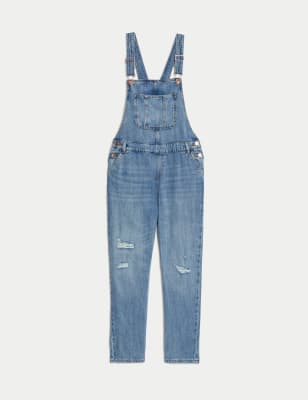 Denim Ripped Dungarees (6-16 Yrs)