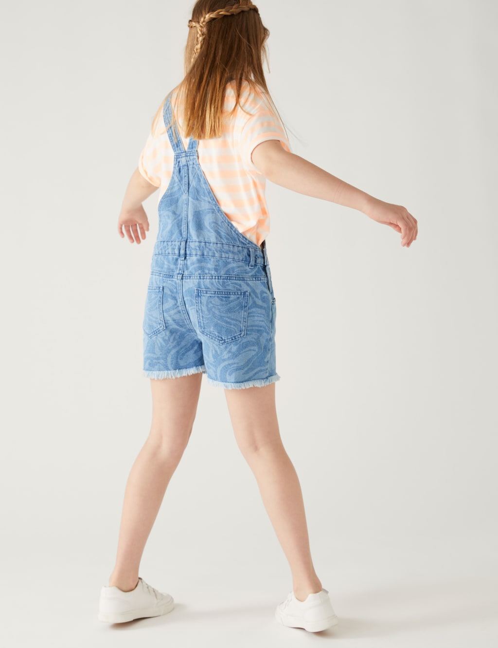 Denim Marble Print Dungarees (6-16 Yrs) image 3