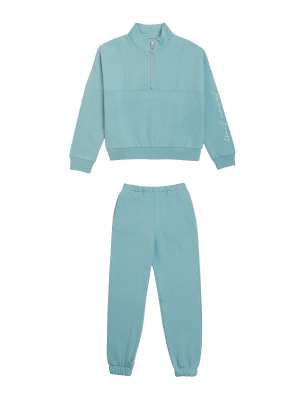 

M&S Collection 2-teiliges Joggingset mit hohem Baumwollanteil (6-16 J.) - Aqua, Aqua