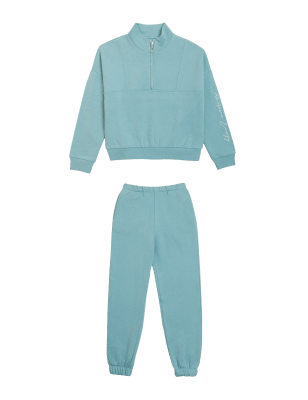 

Girls M&S Collection 2pc Cotton Rich Jogger Set (6-16 Yrs) - Aqua, Aqua