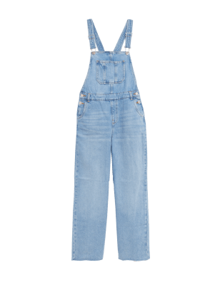 

Girls Wide Leg Denim Dungarees (6-16 Yrs), Denim