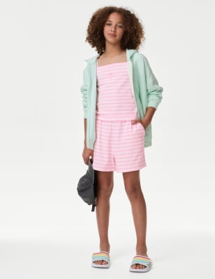 

M&S Collection Outfit aus Oberteil und Hose mit hohem Baumwollanteil und Rippenmuster (6-16 J.) - Pink Mix, Pink Mix