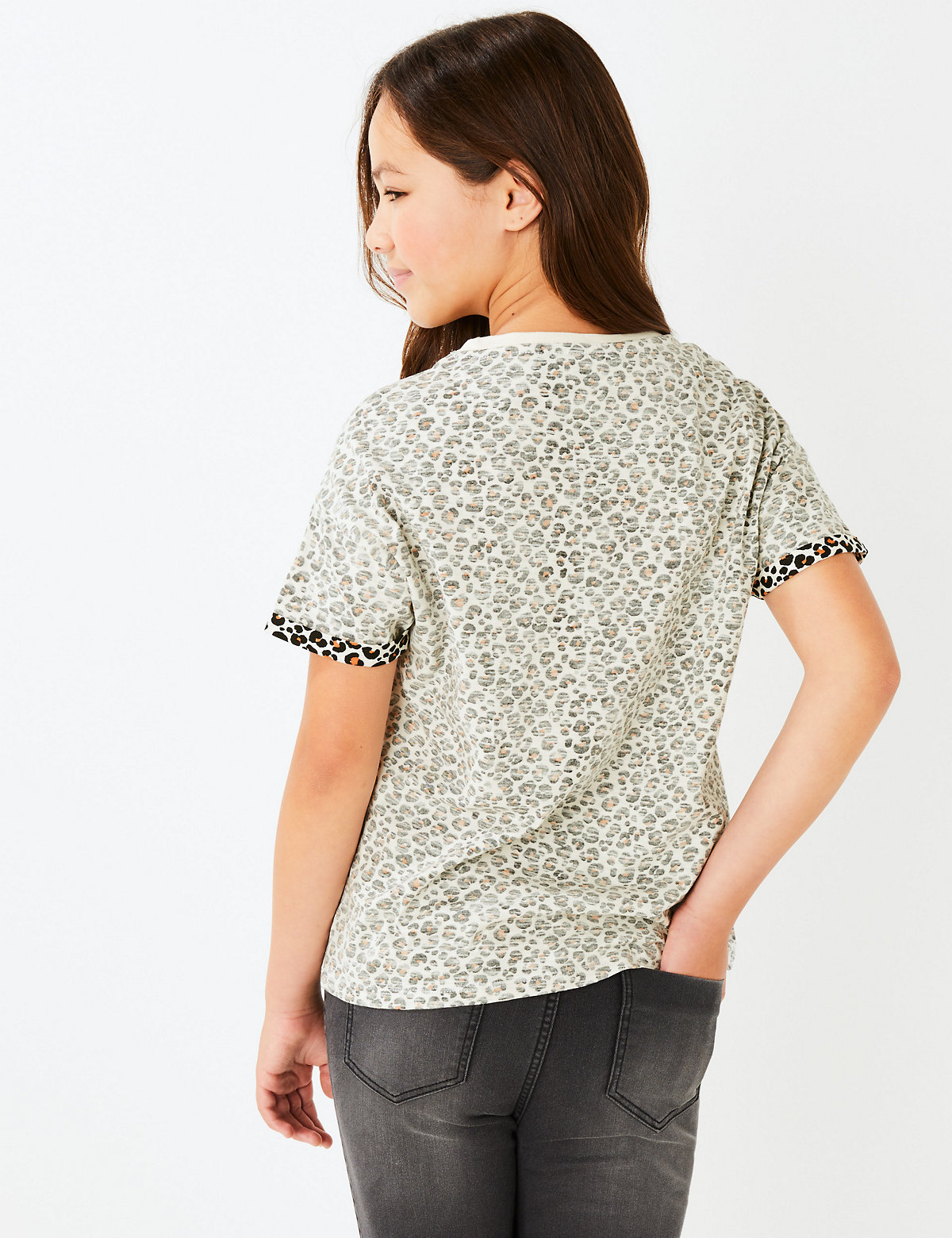 Pure Cotton Leopard Print T-Shirt (3-16 Years)