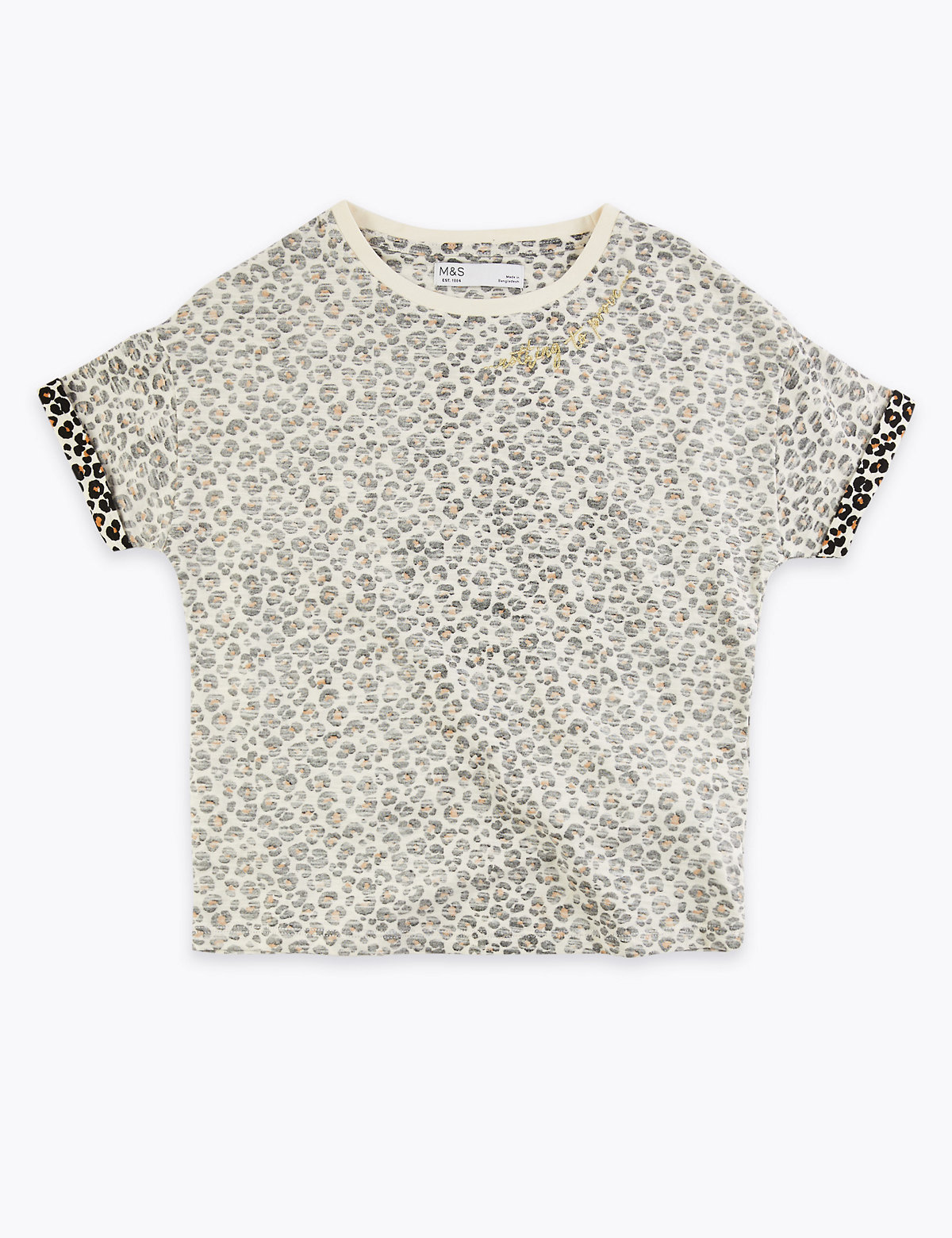 Pure Cotton Leopard Print T-Shirt (3-16 Years)