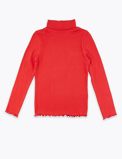 Cotton Rich Roll Neck Top (3-16 Yrs)