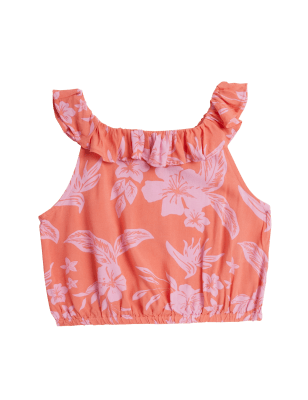 

Girls M&S Collection Palm Print Top (6-16 Yrs) - Coral Mix, Coral Mix