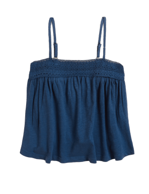 

Girls M&S Collection Pure Cotton Crochet Top (6-16 Yrs) - Blue, Blue