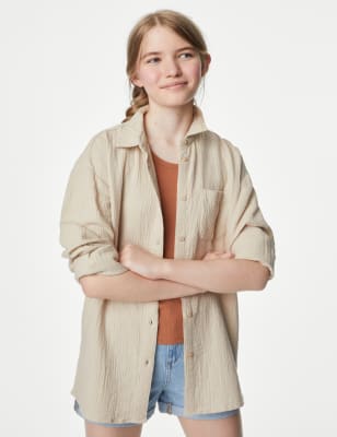 

M&S Collection Hemd aus reiner Baumwolle (6-16 J.) - Stone, Stone