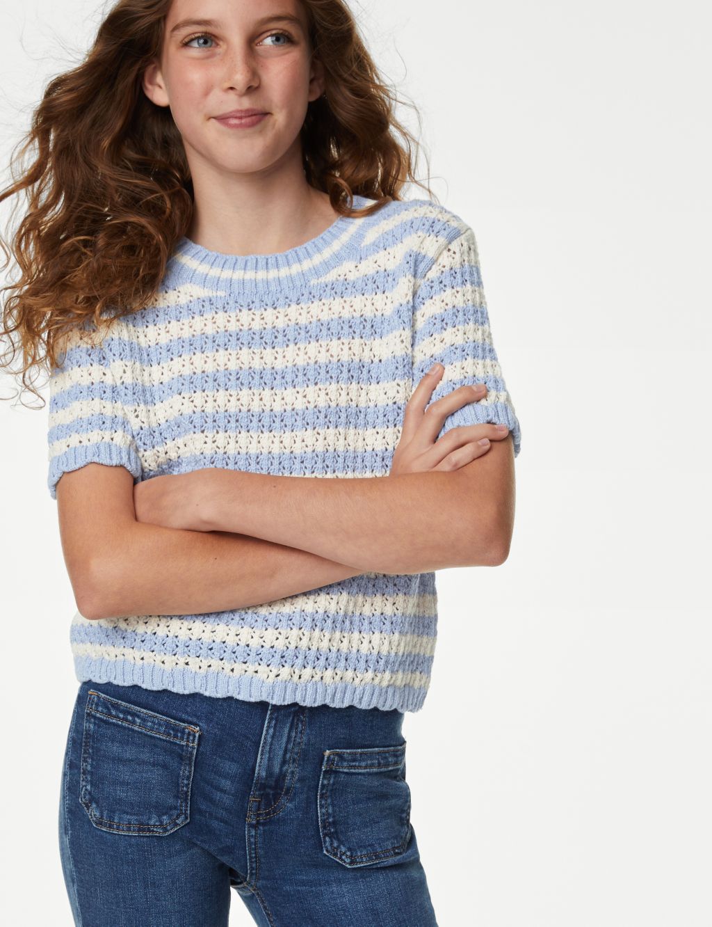 Cotton Rich Striped Knitted Jumper (6-16 Yrs) image 3