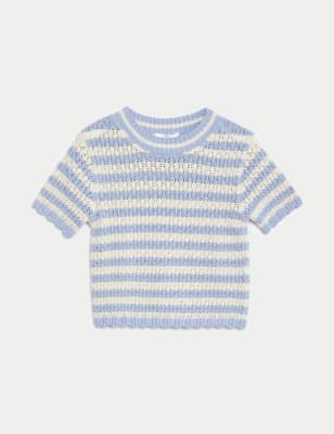Cotton Rich Striped Knitted Jumper (6-16 Yrs)
