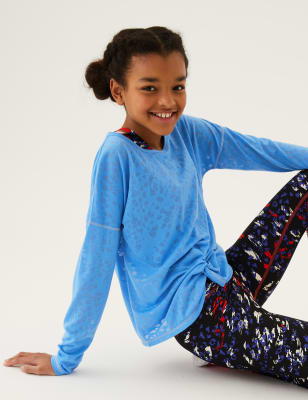 

Girls GOODMOVE Knot Front Sports Top (6-16 Yrs) - Blue, Blue