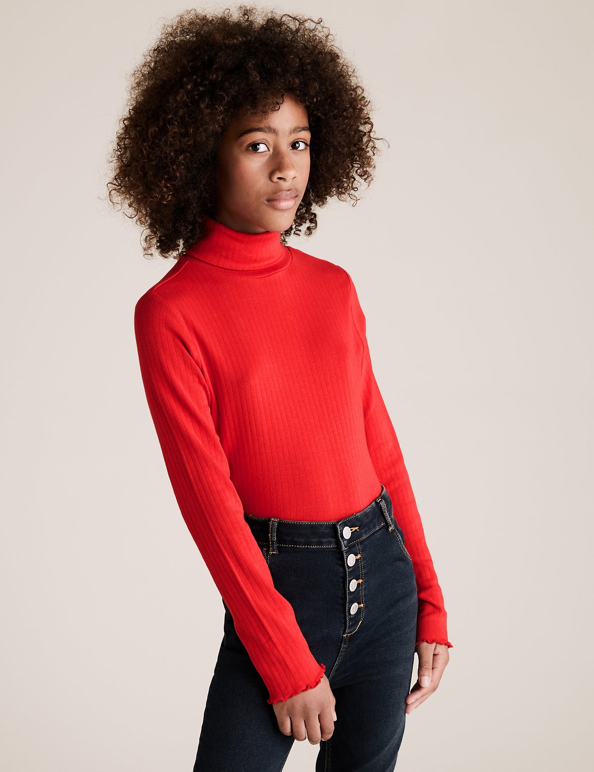 Cotton Roll Neck Top (6-16 Yrs)
