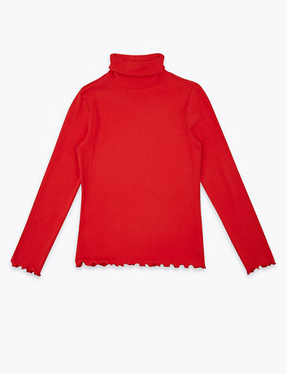 Cotton Roll Neck Top (6-16 Yrs)