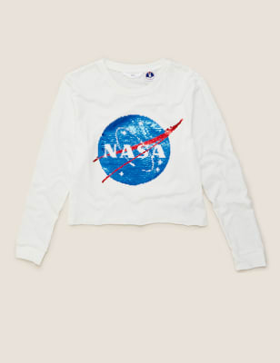 Pure Cotton Reversible Sequin NASA Top 6 14 Yrs M S