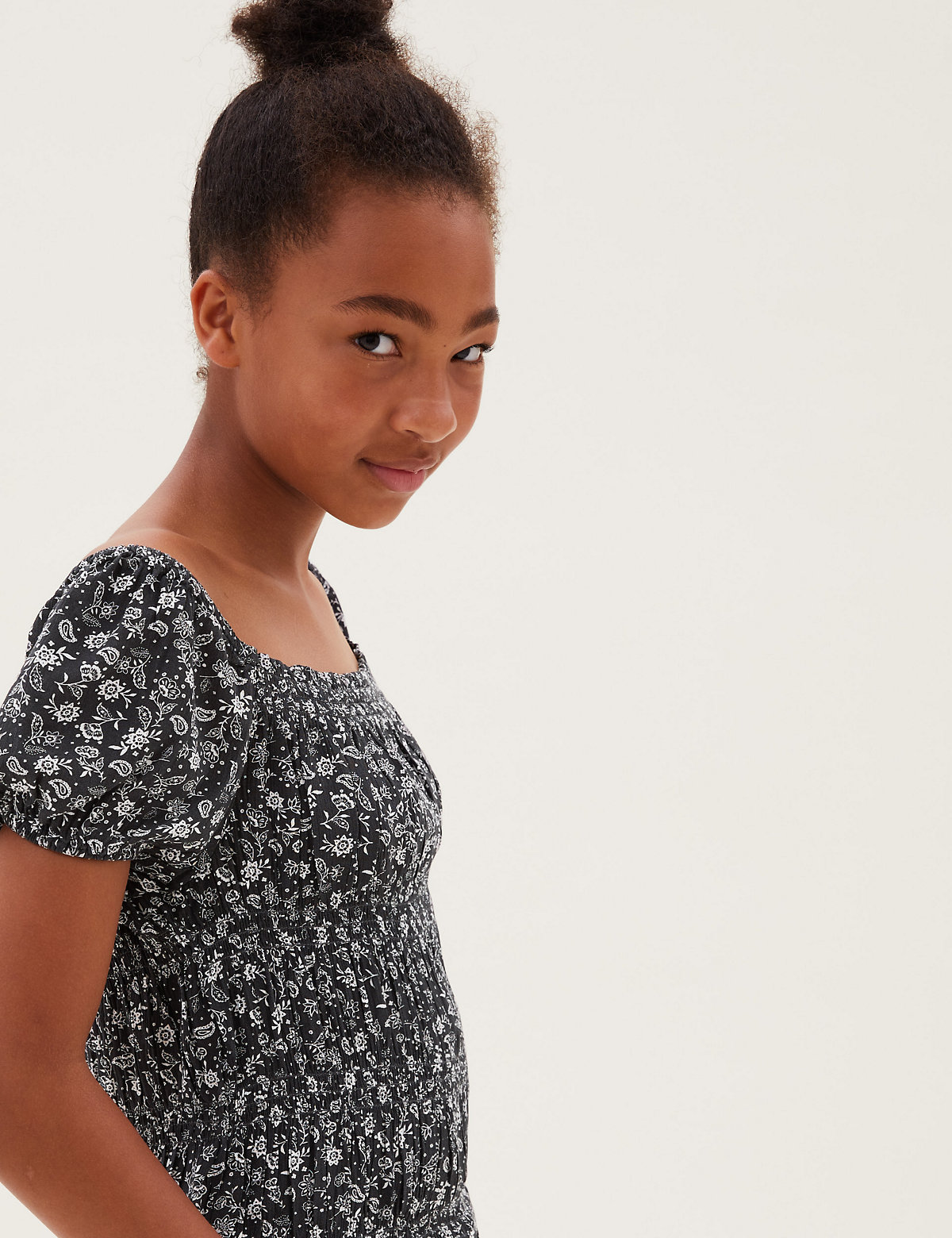 Floral Shirred Top (6-16 Yrs)