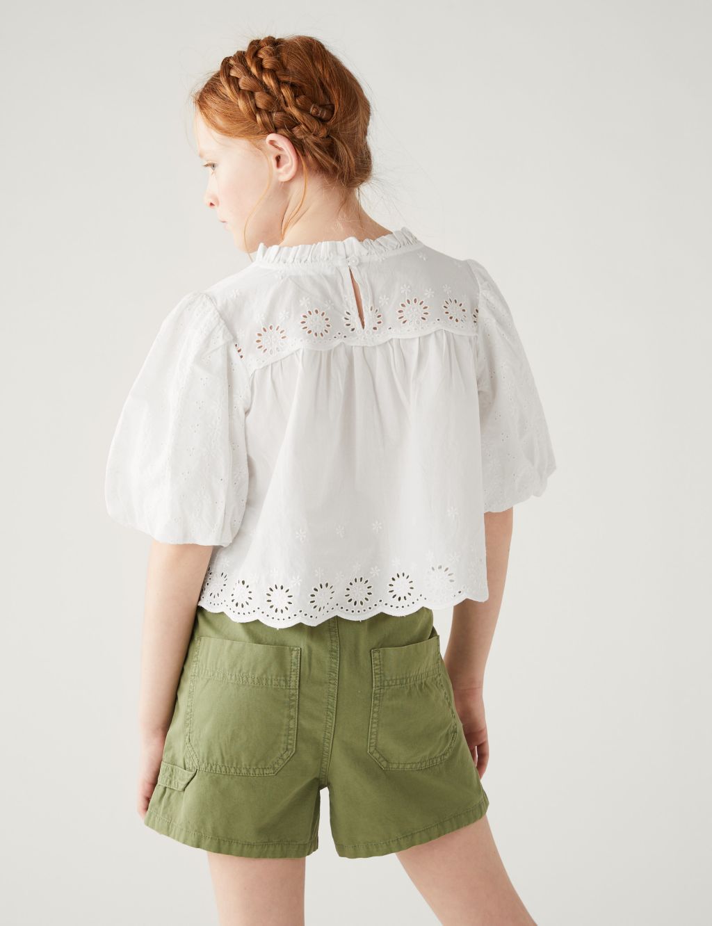 Pure Cotton Broderie Blouse (6-16 Yrs) image 3