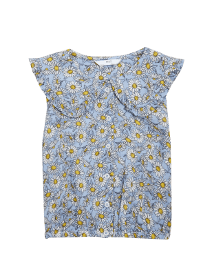 

Girls M&S Collection Pure Cotton Daisy Print Shirt (6-16 Yrs) - Blue Mix, Blue Mix