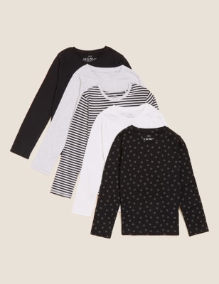 

M&S Collection Pack de 5 tops 100% algodón (6-16 años) - Multi, Multi