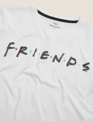 M&S Girls Pure Cotton Friends  Sequin Top (6-16 Yrs)